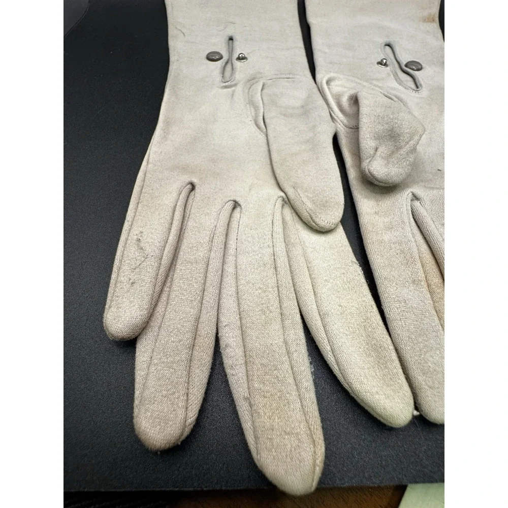 Vintage Van Raatle Suede Gloves - White Size 8 Made‎ In Saxony